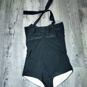 Black Halter One-Piece Swimsuit